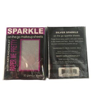 Mary-Kate & Ashley Paper Me Pretty Sparkle Makeup Sheet Silver Sparkle Lot of 2